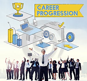 Career Progression Promotion Achievement Success Concept