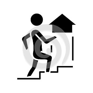Career prospects black icon, concept illustration, vector flat symbol, glyph sign.