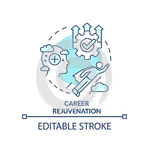 Career rejuvenation turquoise concept icon