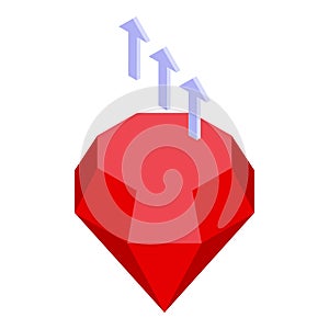 Career ruby icon isometric vector. Future work