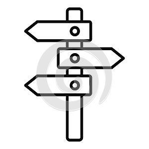 Career search direction pillar icon outline vector. Candidate work