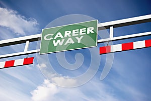 Career way direction board in way