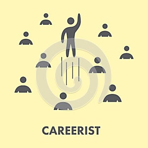 Careerist icon. Silhouette people. Vector symbol