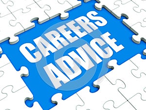 Careers Advice Puzzle Shows Employment Guidance Advising And