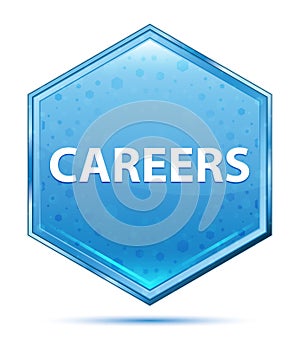 Careers crystal blue hexagon button