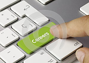 Careers - Inscription on Green Keyboard Key