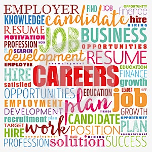 CAREERS word cloud collage, business concept background photo