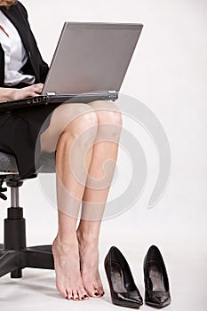 Careerwoman working legs