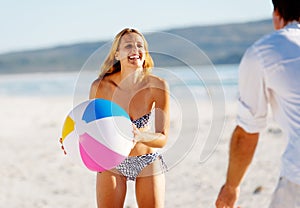 Carefree beachball fun photo