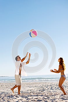 Carefree beachball fun photo