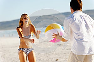 Carefree beachball fun