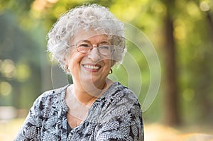 Carefree elderly woman