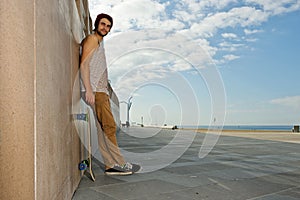 Carefree skateboarder photo