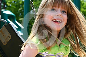 Carefree on a swing