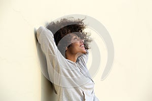 Carefree young african american woman smiling photo