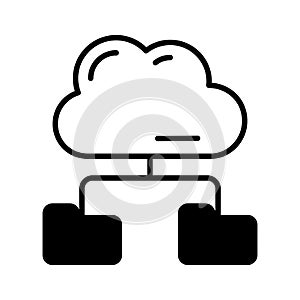 Carefully crafted vector of cloud folder in modern style, easy to us icon
