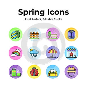 Carefully designed spring vectors, farming, gardening and agriculture icons set