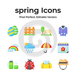 Carefully designed spring vectors, farming, gardening and agriculture icons set