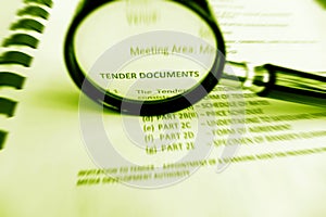 Carefully Studying tender documents photo