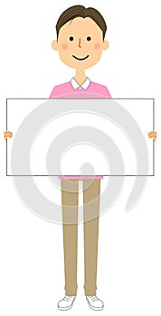 Caregiver with a whiteboard
