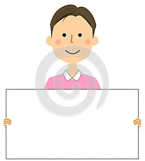 Caregiver with a whiteboard