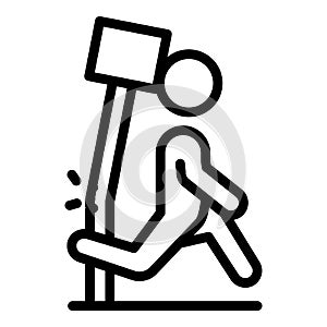 Careless person road sign icon, outline style