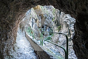 The Cares trail, garganta del cares, in the Picos de Europa Mountains, Spain