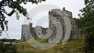 Carew Castle and lake