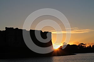 Carew Castle with Sunset