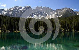 Carezza lake and Latemar