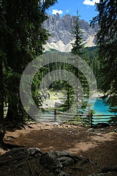 Carezza lake and Latemar