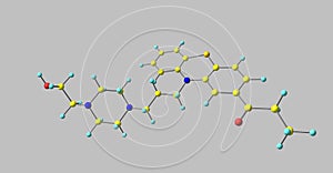 Carfenazine molecular structure isolated on grey