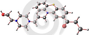 Carfenazine molecular structure isolated on white