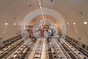 Cargo Aircraft Interior with containers