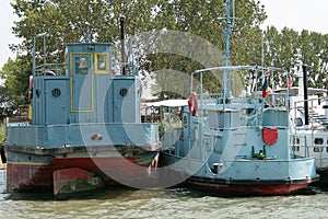 Cargo barge on river Danube, Romania 2007