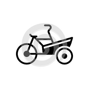 Black solid icon for Cargo Bike, cargo and transport photo