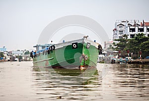 Cargo boat on the river, Mekong Delta, Vietnam