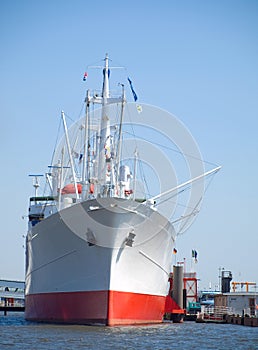 Cargo boat, ship parking at the berth