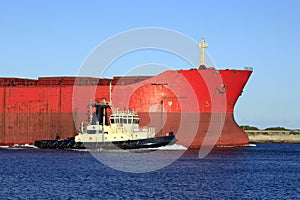 Cargo Boat with Tug