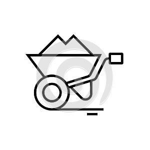 Cargo cart line icon, concept sign, outline vector illustration, linear symbol.