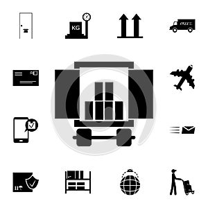 cargo compartment of a car with a cargo icon. Detailed set of logistic icons. Premium quality graphic design icon. One of the coll