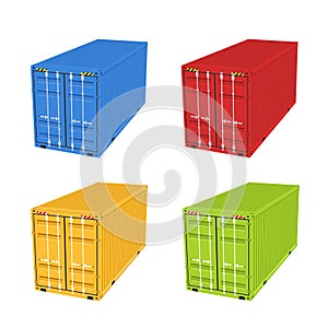 Cargo container 3d isolated storage shipping box. Export import container warehouse