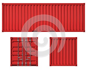 Cargo container front side and back view