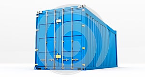 cargo container isolated on white background. Containers box from Cargo freight ship for import and expor