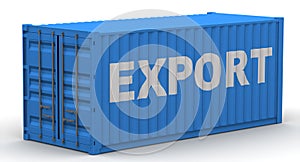 Cargo container labeled with the word EXPORT