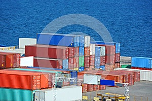 Cargo container in port