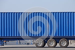 Cargo container truck at container dockyard