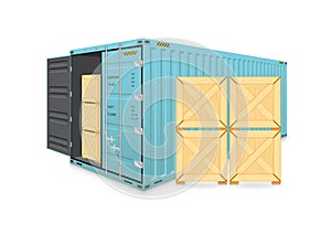 Cargo container vector