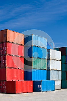 Cargo containers at terminal