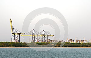 Cargo crane in the international yard port